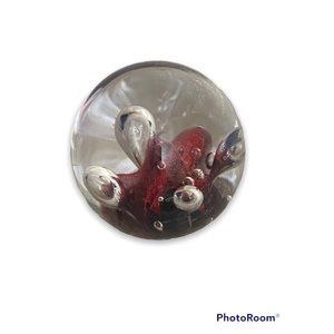 Caithness Art‎ Glass Scotland Miniature RED MOONFLOWER Paperweight